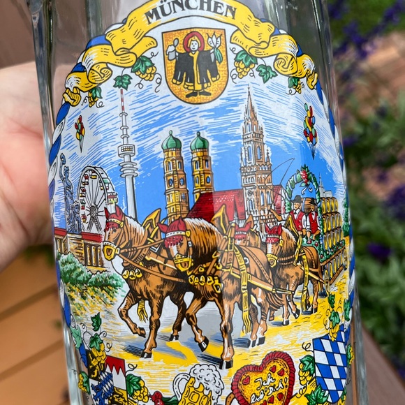 Munchen Oktoberfest Heavy Glass 1 liter (33 oz) Beer Mug Stein Austria 2014 - Picture 3 of 10